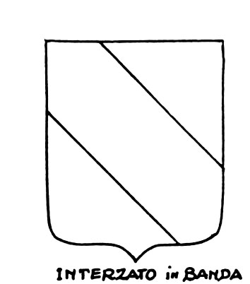 Image of the heraldic term: Interzato in banda